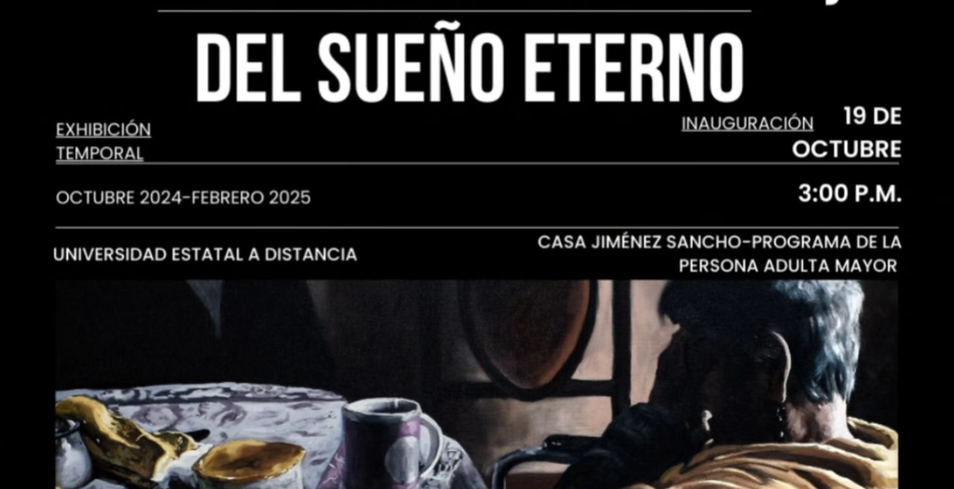 Invitation to Bitácora del sueño eterno - an exhibition of Jesus Mejia in Cartago, October 2024.